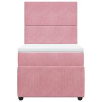 Boxspring met matras fluweel roze 90x190 cm - thumbnail