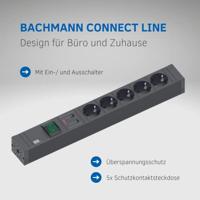 Bachmann 420.0022 Overspanningsveilige stekkerdoos 5-voudig Zwart Randaarde stekker 1 stuk(s) - thumbnail
