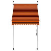 Luifel handmatig uittrekbaar 100 cm oranje en bruin - thumbnail