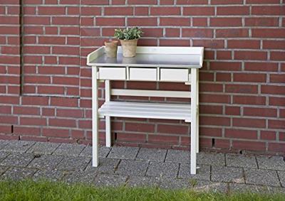 Esschert Design tuinwerktafel met lades (wit) cf29w