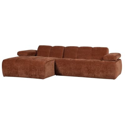 WOOOD Mojo chaise longue bank links ribstof roestbruin