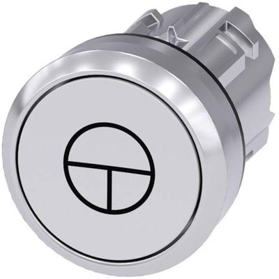 Siemens 3SU10500AB600AB0 3SU1050-0AB60-0AB0 Druktoets Metalen frontring, Hoogglans, Rond Knop Zilver, Wit 1 stuk(s)