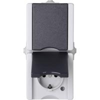 ProAQA wandcontactdoos IP44 2V RA verticaal met klapdeksel - thumbnail