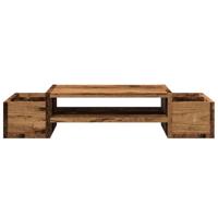VidaXL Monitorstandaard met opbergruimte 70x27x15 cm hout oud hout - thumbnail