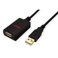 ROLINE USB 2.0 verlengkabel, zwart, 5 m - thumbnail