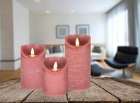 Kaars wax rustiek bewegende vlam 7,5x12,5 cm antiek roze b.o. Anna's Collection - Annas collection - thumbnail