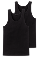 2-Pack heren hemden - Authentic - Elastisch katoenen mannen onderhemd - Singlet heren - Zwart - Wit - thumbnail