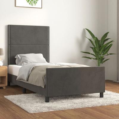 Bedframe zonder matras 160x200 cm fluweel donkergrijs