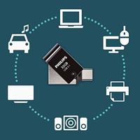 USB-stick 3.1 Philips USB-C 2-in-1 Midnight Black 32GB - thumbnail