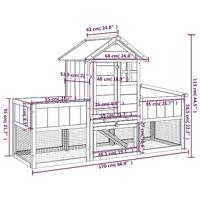 VidaXL Konijnenhok 170x63x113 cm massief grenenhout bruin - thumbnail