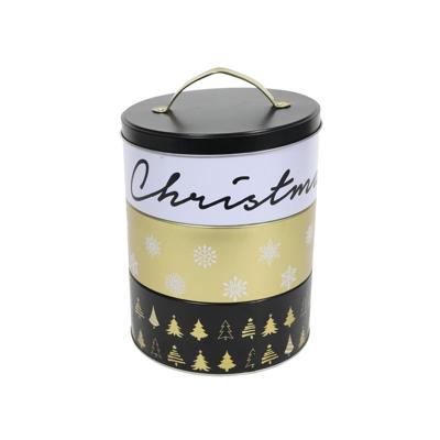 Opbergblik kerst 3-laags Ø16,7x22/24,5cm