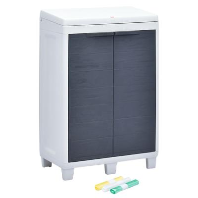 vidaXL Tuinafvalbak met 3 zakken 65x38x102 cm donkergrijs