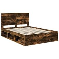 Bedframe met lade Gerookt eiken 150 x 200 cm Massief grenenhout - thumbnail