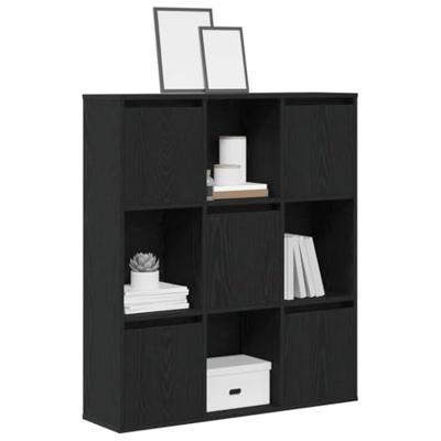 Boekenkast 89x24x101,5 cm bewerkt hout zwart eikenkleurig