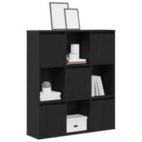 Boekenkast 89x24x101,5 cm bewerkt hout zwart eikenkleurig - thumbnail