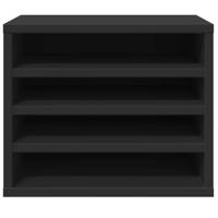 VidaXL Bureau organiser 36x26x29,5 cm bewerkt hout zwart - thumbnail
