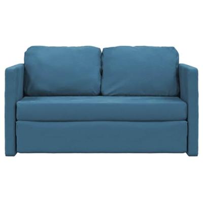 Slaapbank vloermodel 2-in-1 122x204x55 cm fluweel blauw