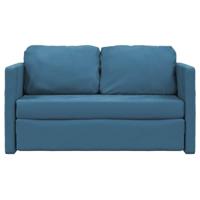 Slaapbank vloermodel 2-in-1 122x204x55 cm fluweel blauw - thumbnail