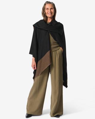 HEMA Omkeerbare damesponcho bruin-zwart