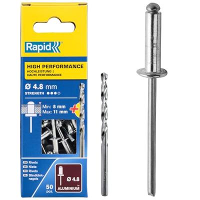 Klinknagels Rapid 5000389 Boor Ø 4,8 x 14 mm Aluminium (50 Stuks) Klinknagels Rapid 5000389 Boor Ø 4,8 x 14 mm Aluminium (50 Stuks)