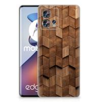 Bumper Hoesje voor Motorola Edge 30 Fusion Wooden Cubes - thumbnail