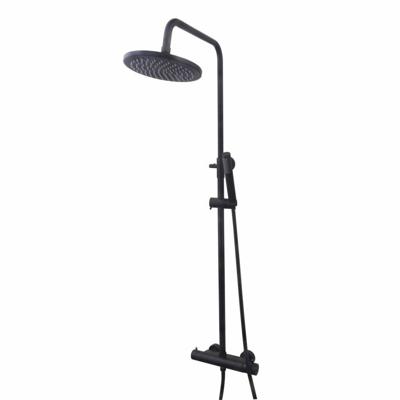 Caral thermostatische regendoucheset opbouw mat zwart