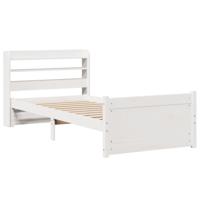 Bedframe met hoofdeinde zonder matras 90x190 cm wit - thumbnail