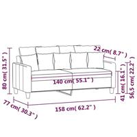 Tweezitsbank 140 cm stof bruin - thumbnail