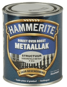 Hammerite Metaallak Direct over Roest Structuur - F319 Donkergrijs