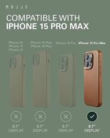 Mujjo Leather Case met MagSafe iPhone 15 Pro Max Bruin - thumbnail