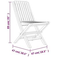 Tuinstoelen 8 st inklapbaar 47x47x89 cm massief teakhout - thumbnail