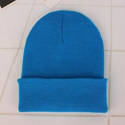 Eenvoudige effen kleur warme Pullover gebreide Cap voor mannen/vrouwen (blauw) Eenvoudige effen kleur warme Pullover gebreide Cap voor mannen/vrouwen (blauw)