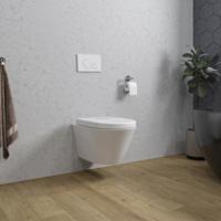 Wiesbaden Wandcloset Stereo Rimless Met Vesta Toiletzitting Mat Wit - thumbnail