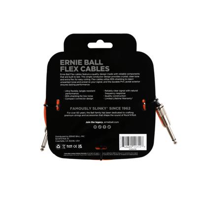 Ernie Ball 6416 Flex 3 meter instrumentkabel oranje