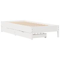 Bedframe zonder matras massief grenenhout wit 90x190 cm - thumbnail