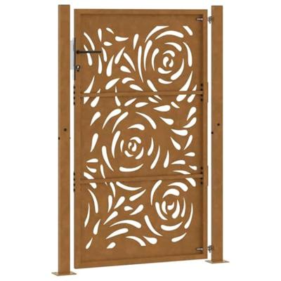 Poort met vlamontwerp 105x155 cm weervast staal Poort met vlamontwerp 105x155 cm weervast staal