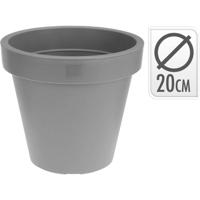 Basic Bloempot rond 20x18 cm grijs - thumbnail