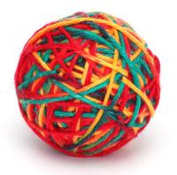 Nobleza Kattenspeelgoed - Bolletje wol - 8 cm - thumbnail