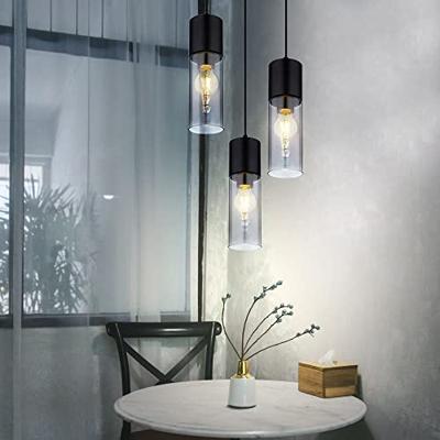 Globo Strakke hanglampAnnika 3-lichts zwart rond - 21000-3HB