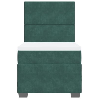 Boxspring met matras fluweel donkergroen 160x200 cm - thumbnail