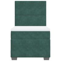 Boxspring met matras fluweel donkergroen 120x200 cm - thumbnail