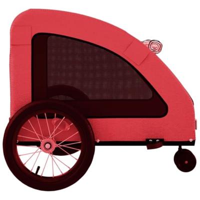 Hondenfietstrailer oxford stof en ijzer rood