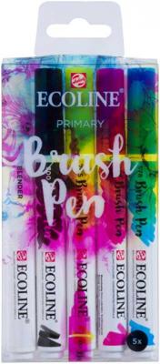 Brushpen Talens Ecoline set à 5 stuks primair