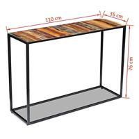 Wandtafel 110x35x76 cm massief gerecycled hout - thumbnail