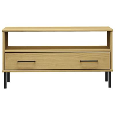 Salontafel met metalen poten OSLO 85x50x45 cm hout bruin