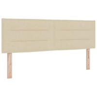 LED Hoofdbord met LED-striplichten Crème 144 cm Polyester - thumbnail