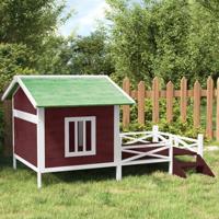 VidaXL Hondenhok 159x120x88,5 cm massief grenenhout mokkakleurig - thumbnail