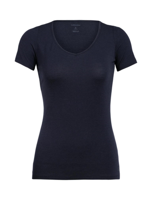 Icebreaker Merino 150 Siren SS Sweetheart Thermoshirt Dames Midnight Navy M Icebreaker Merino 150 Siren SS Sweetheart Thermoshirt Dames Midnight Navy M