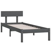 Bedframe massief grenenhout grijs 100x200 cm - thumbnail