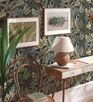 AS Creation Antigua - Blauw - Planten Behang - 390955 - thumbnail